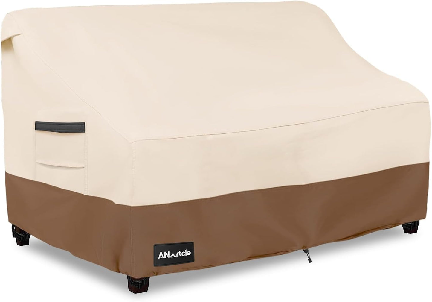 3-Seater Patio Sofa Cover,76W x 32.5D x 33H Inches Outdoor Couch Cover,100% Waterproof Heavy Duty Patio Sofa Covers,Patio Furniture Covers,Beige&Brown