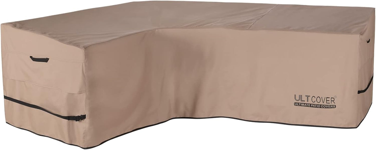 ULTCOVER Patio L-Shaped Left Facing Sofa Cover Waterproof for 6-Seater Outdoor Sectional Furniture Couch 85”W (Left Side) x 110”W (Back Length)