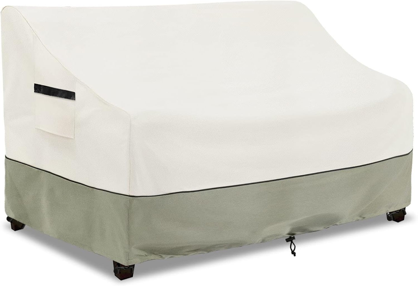 Patio 3-Seater Sofa Cover,Outdoor Couch Cover Fits up to 76W x 32.5D x 33H Inches,100% Waterproof Heavy Duty Patio Furniture Covers,Beige & Gray-Green