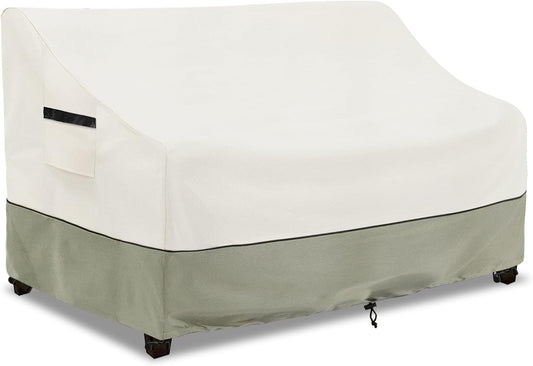 Patio 3-Seater Sofa Cover,Outdoor Couch Cover Fits up to 76W x 32.5D x 33H Inches,100% Waterproof Heavy Duty Patio Furniture Covers,Beige & Gray-Green