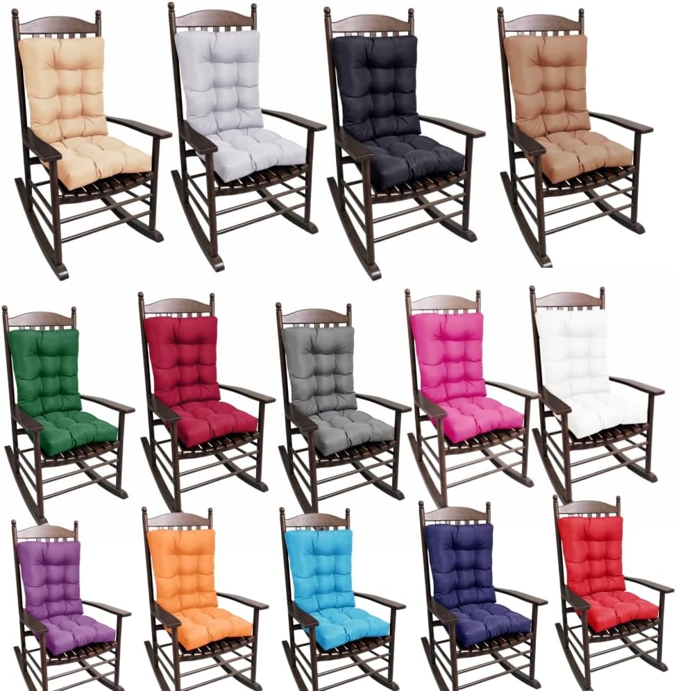 Rocking Chair Cushion, Set of Thicken Seat & Back Chair Cushions，Soft Thickened Patio Chair Cushions for Indoor/Outdoor (Navy Blue)