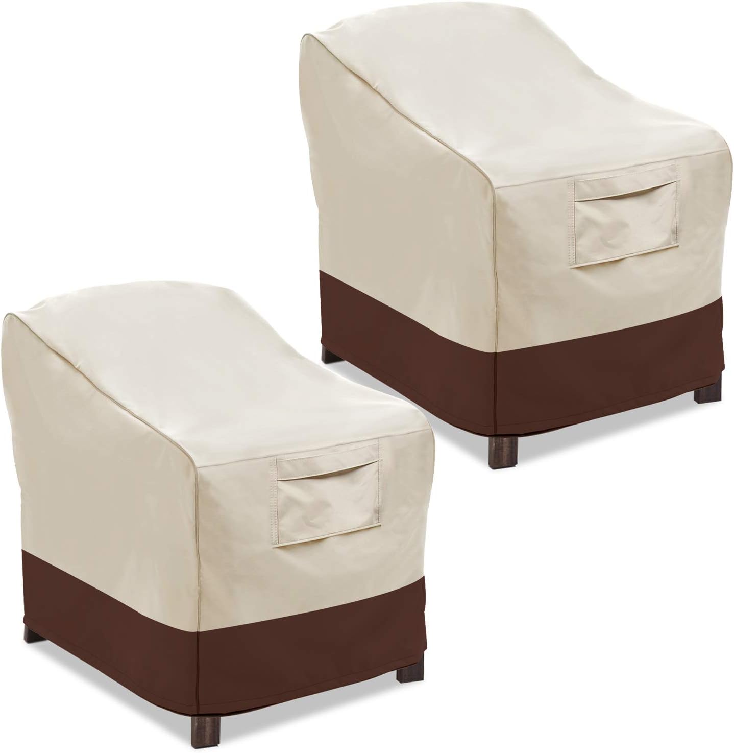 Vailge 2-Seater Heavy Duty Patio Bench Loveseat Cover, 100% Waterproof Outdoor Sofa Cover, Lawn Patio Furniture Covers with Air Vent, Small(Standard), Beige & Brown