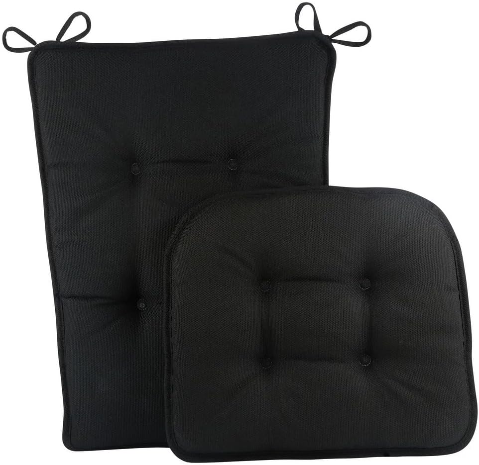 Klear Vu Embrace Rocking Chair Cushion, Assembled in The USA, Tufted Back Pads for Living Room, Nursery, or Home Office, 16"x15" Seat and 24"x17" Seatback, 2 Piece Set, Natural