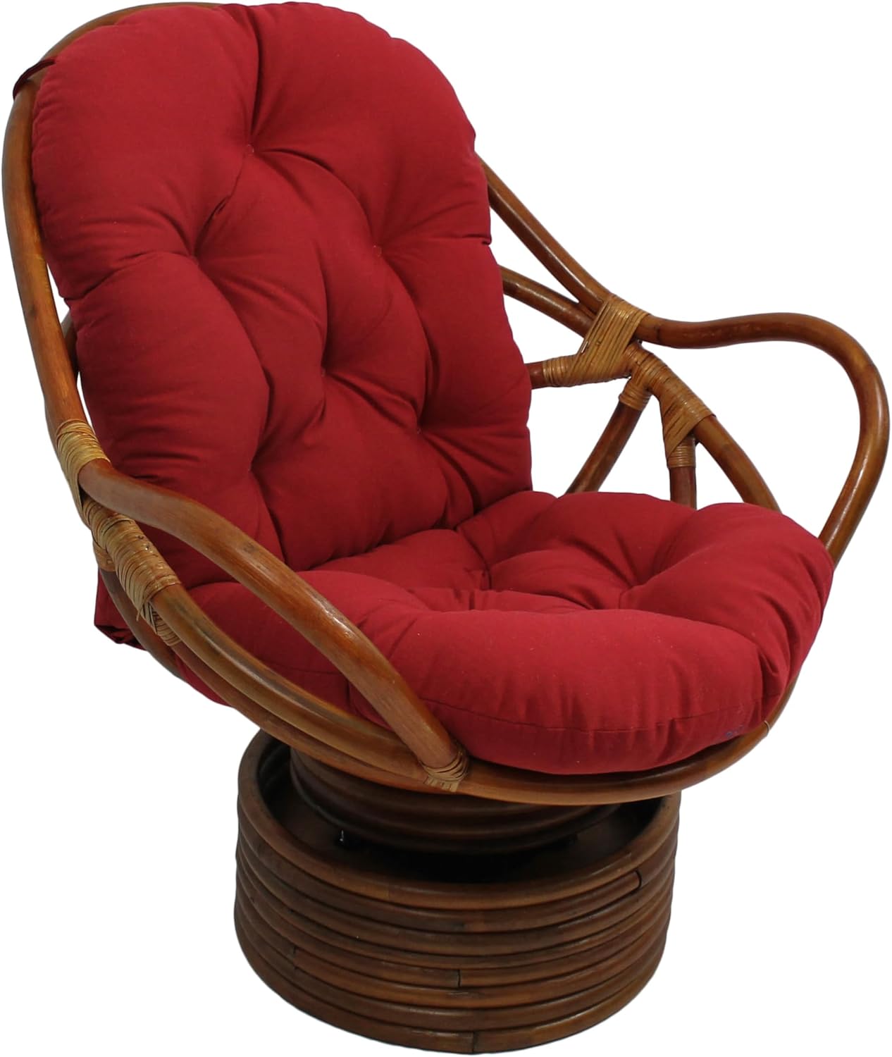 Blazing Needles Solid Twill Swivel Rocker Chair Cushion, 48" x 24", Natural