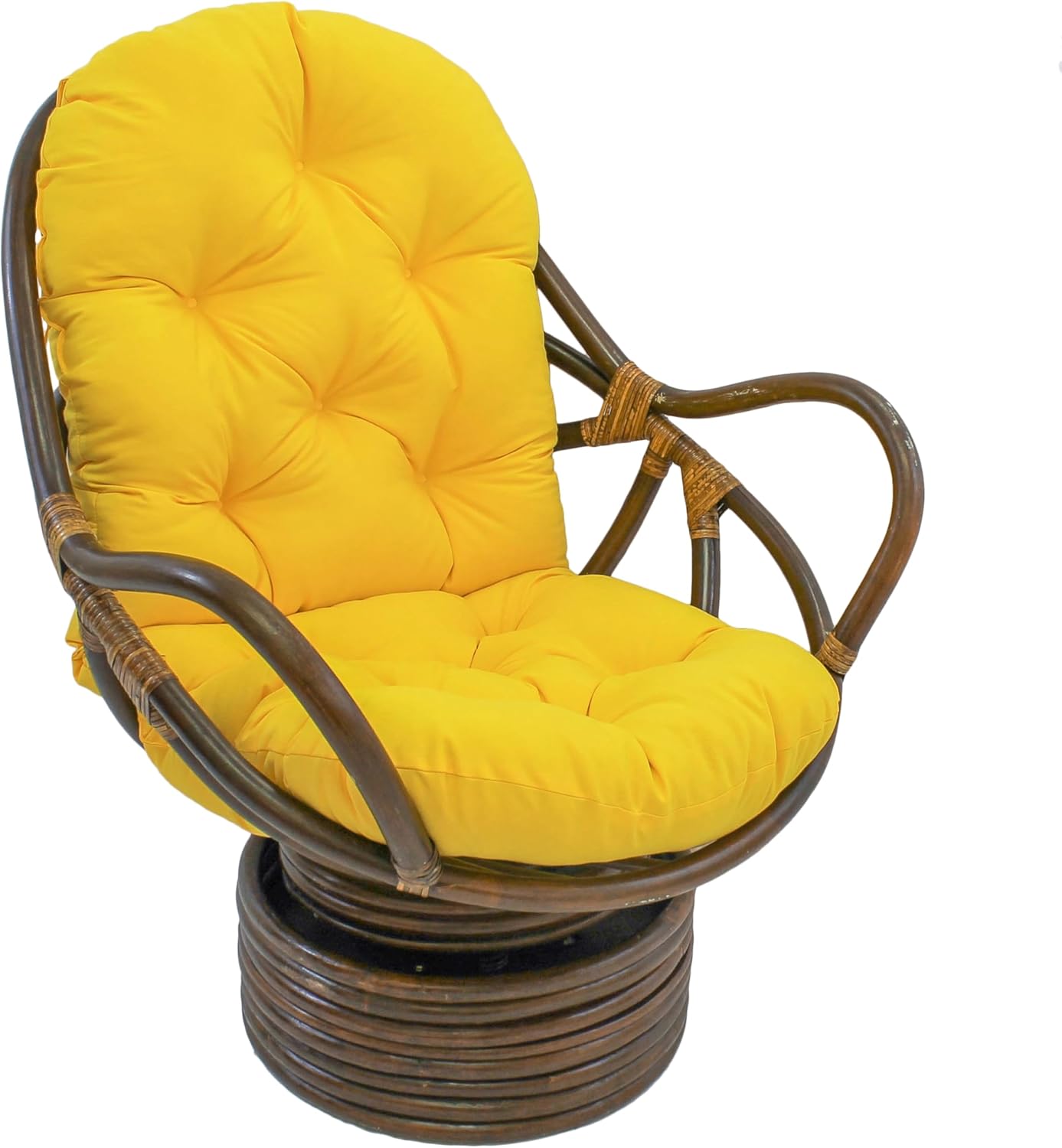 Blazing Needles Solid Twill Swivel Rocker Chair Cushion, 48" x 24", Natural