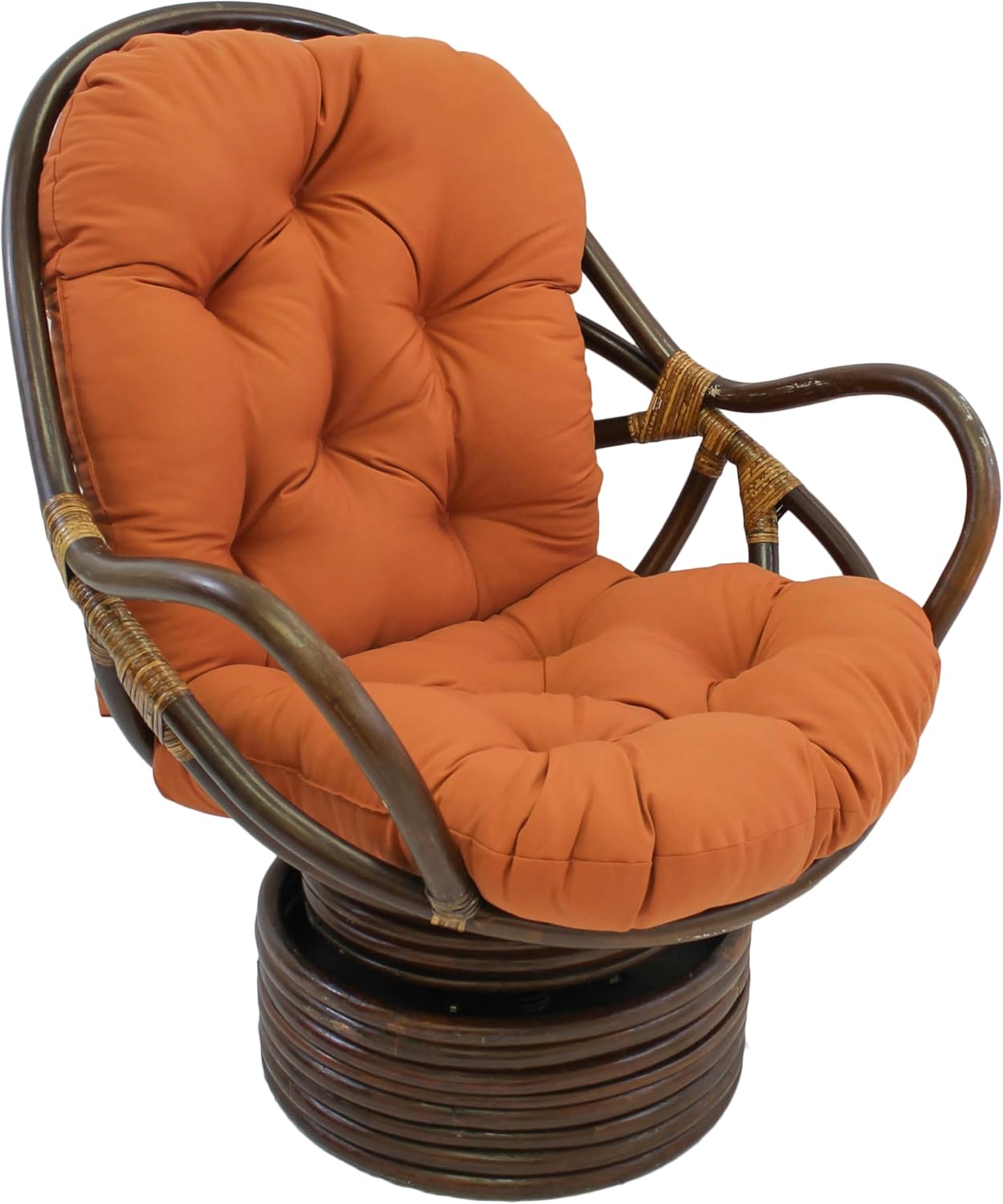 Blazing Needles Solid Twill Swivel Rocker Chair Cushion, 48" x 24", Natural
