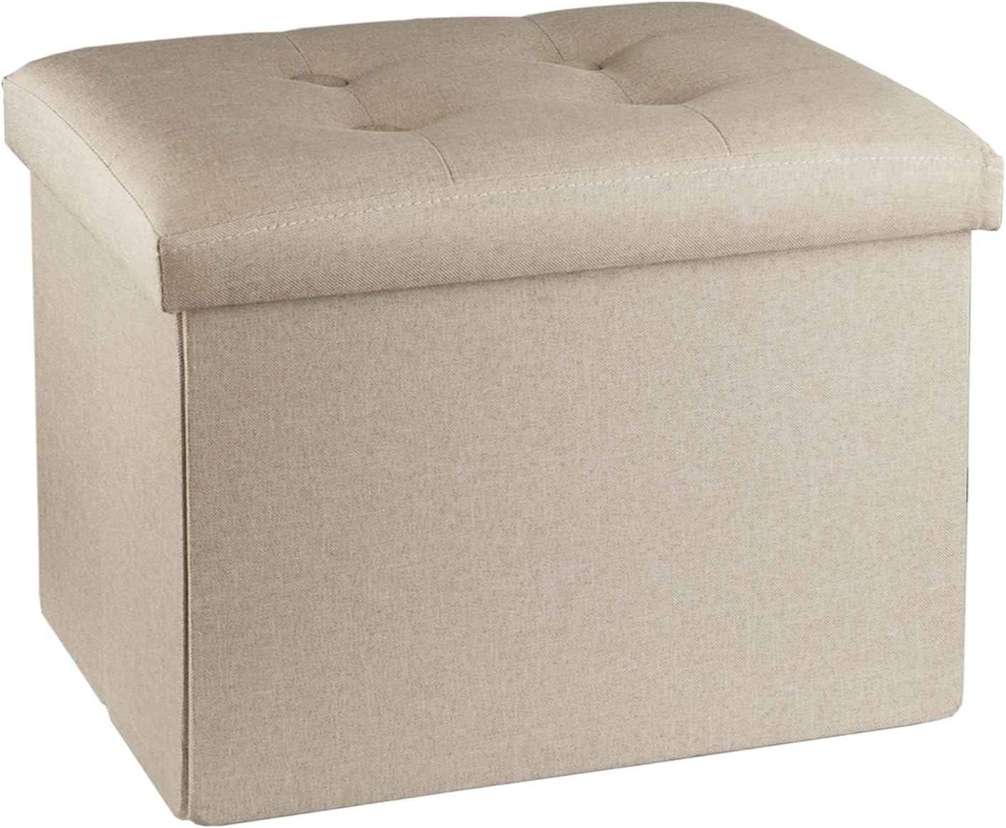 ALASDO Storage Ottoman Footrest Stool Small Ottoman with Storage Foldable Ottomans Foot Rest Footstool Bench for Living Room 17x13x13inches Grey