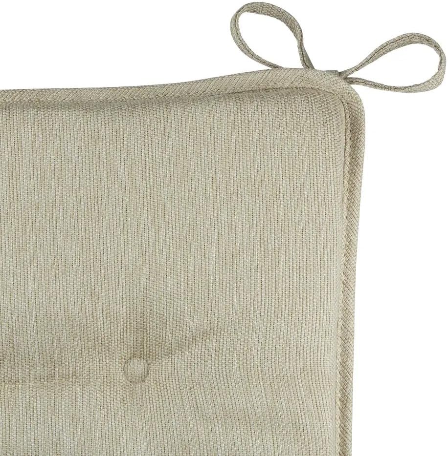 Klear Vu Embrace Rocking Chair Cushion, Assembled in The USA, Tufted Back Pads for Living Room, Nursery, or Home Office, 16"x15" Seat and 24"x17" Seatback, 2 Piece Set, Natural