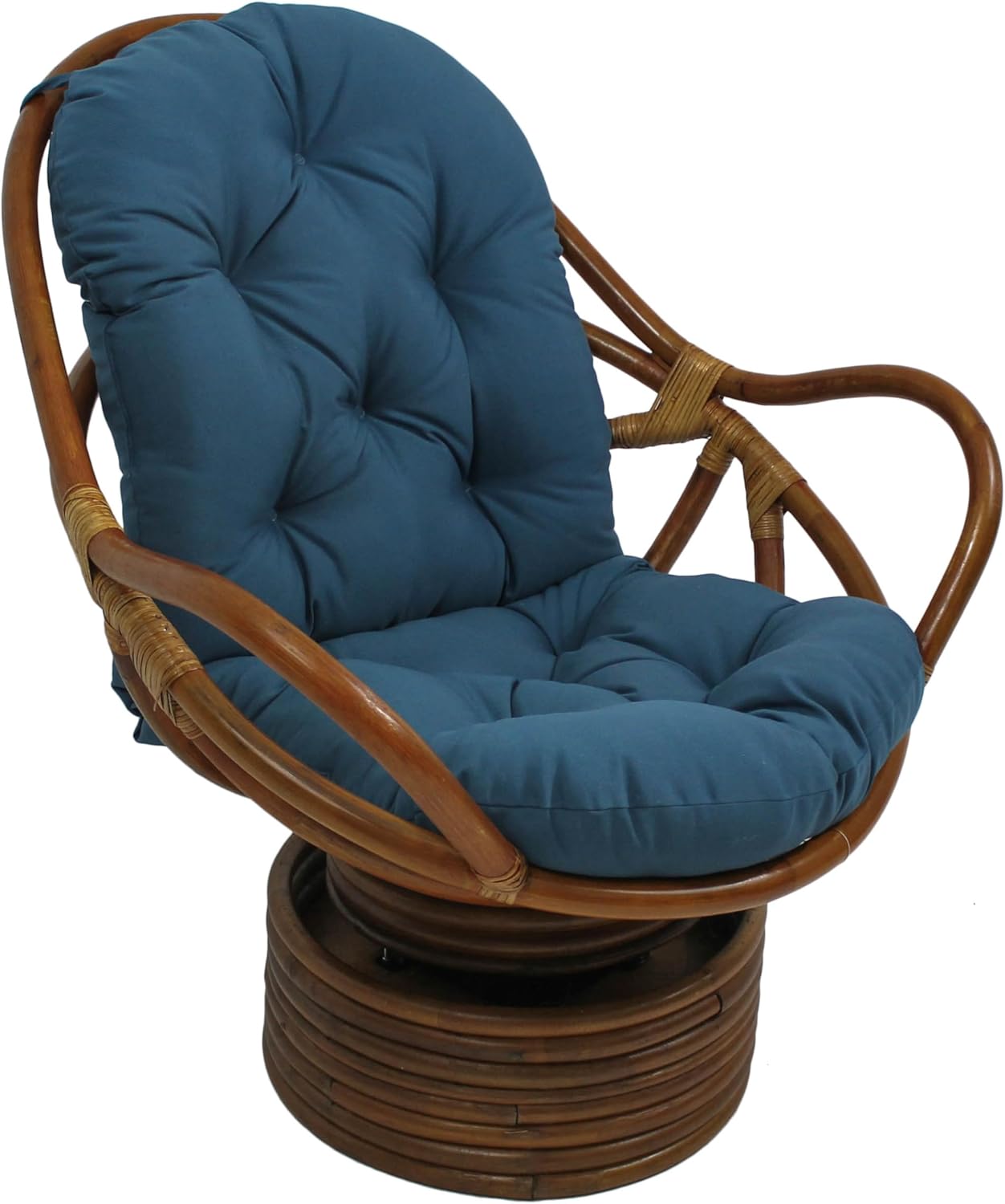 Blazing Needles Solid Twill Swivel Rocker Chair Cushion, 48" x 24", Natural