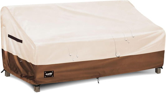 3-Seater Outdoor Couch Cover,76" Wx32 Dx31 H Inches Patio Sofa Cover,100% Waterproof Heavy Duty Patio Furniture Covers,Beige&Brown