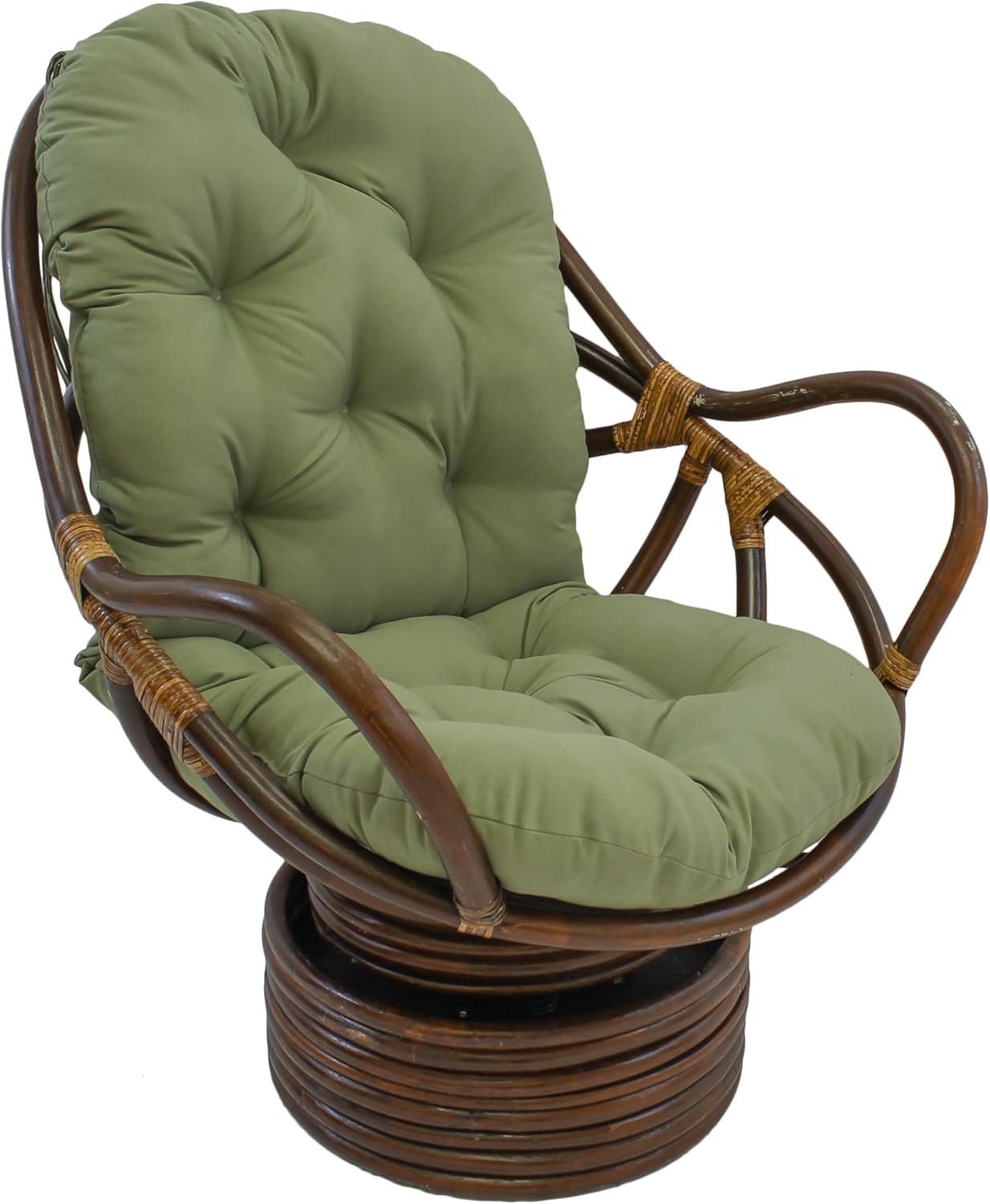 Blazing Needles Solid Twill Swivel Rocker Chair Cushion, 48" x 24", Natural