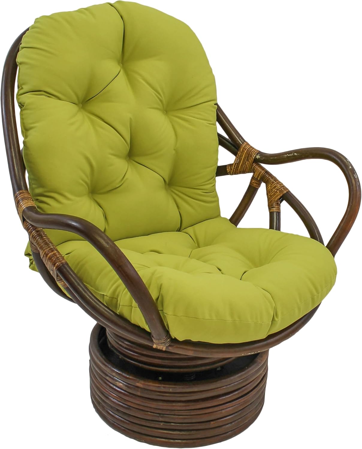 Blazing Needles Solid Twill Swivel Rocker Chair Cushion, 48" x 24", Natural