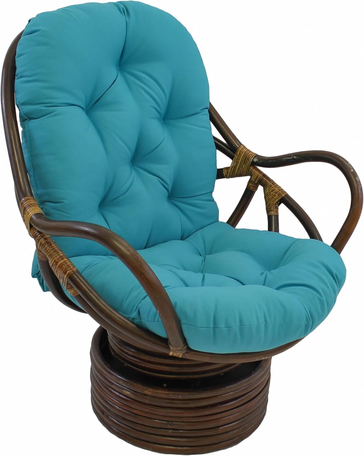 Blazing Needles Solid Twill Swivel Rocker Chair Cushion, 48" x 24", Natural