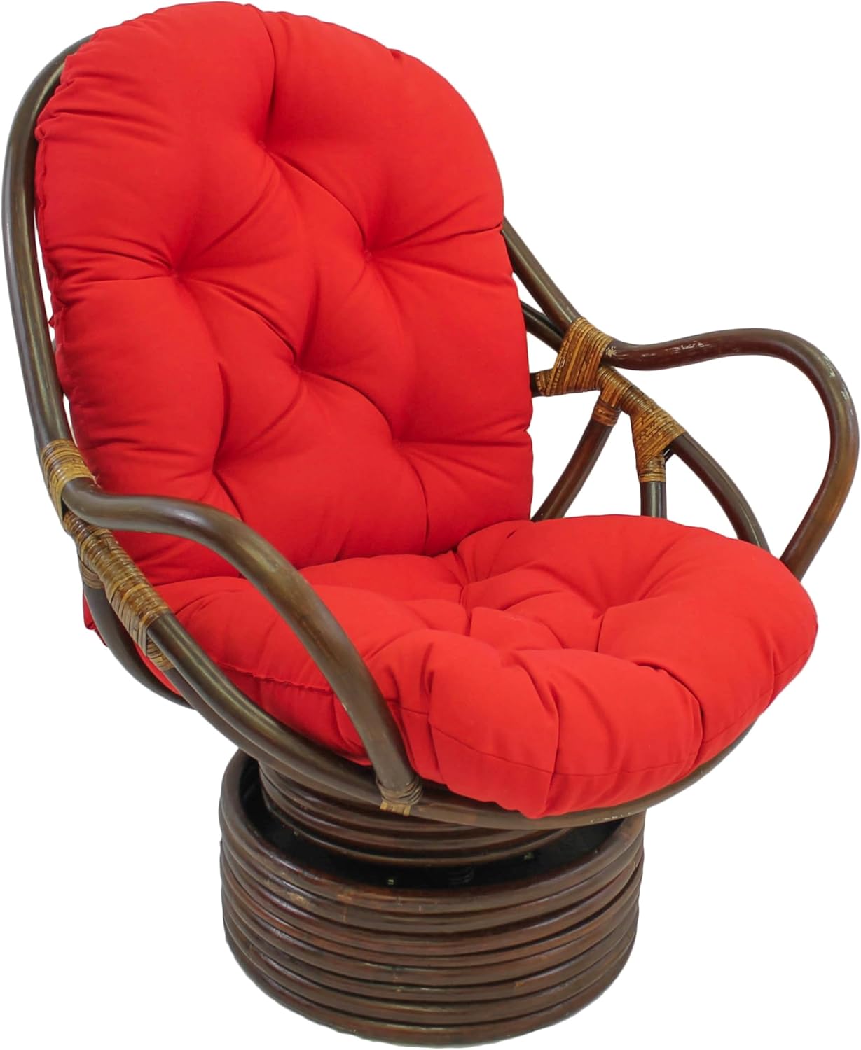 Blazing Needles Solid Twill Swivel Rocker Chair Cushion, 48" x 24", Natural