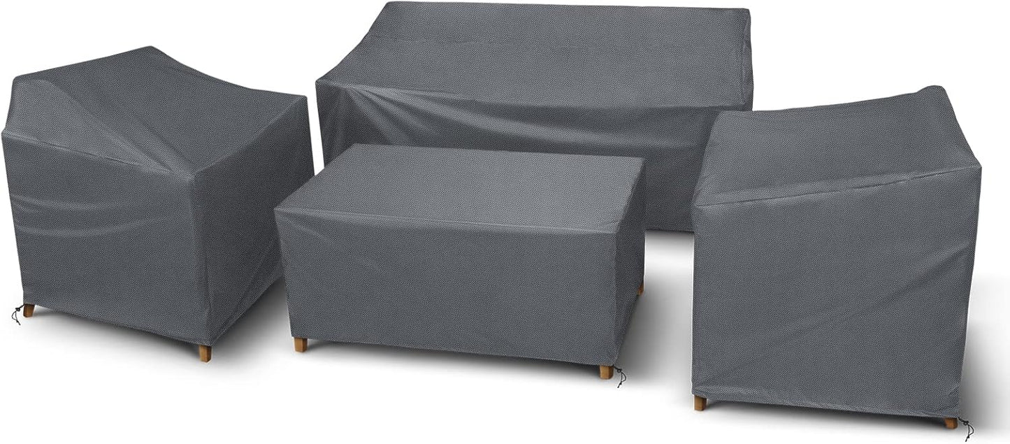 STARTWO Outdoor Furniture Cover Waterproof, 4 Piece Patio Furniture Set Cover for Outside Couch, Lawn Chairs, Coffee Table, Windproof with Buckle Strap, Black