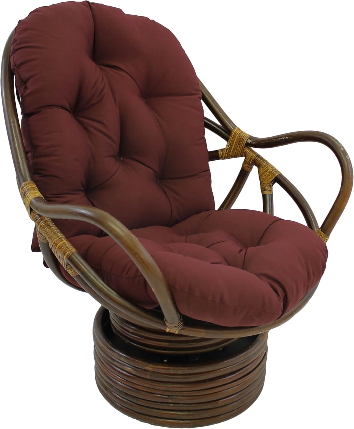 Blazing Needles Solid Twill Swivel Rocker Chair Cushion, 48" x 24", Natural
