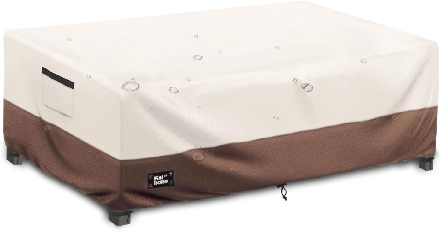 3-Seater Outdoor Couch Cover,76Wx32Dx31H Inches Patio Sofa Cover,100% Waterproof Heavy Duty Patio Furniture Covers,Beige&Brown