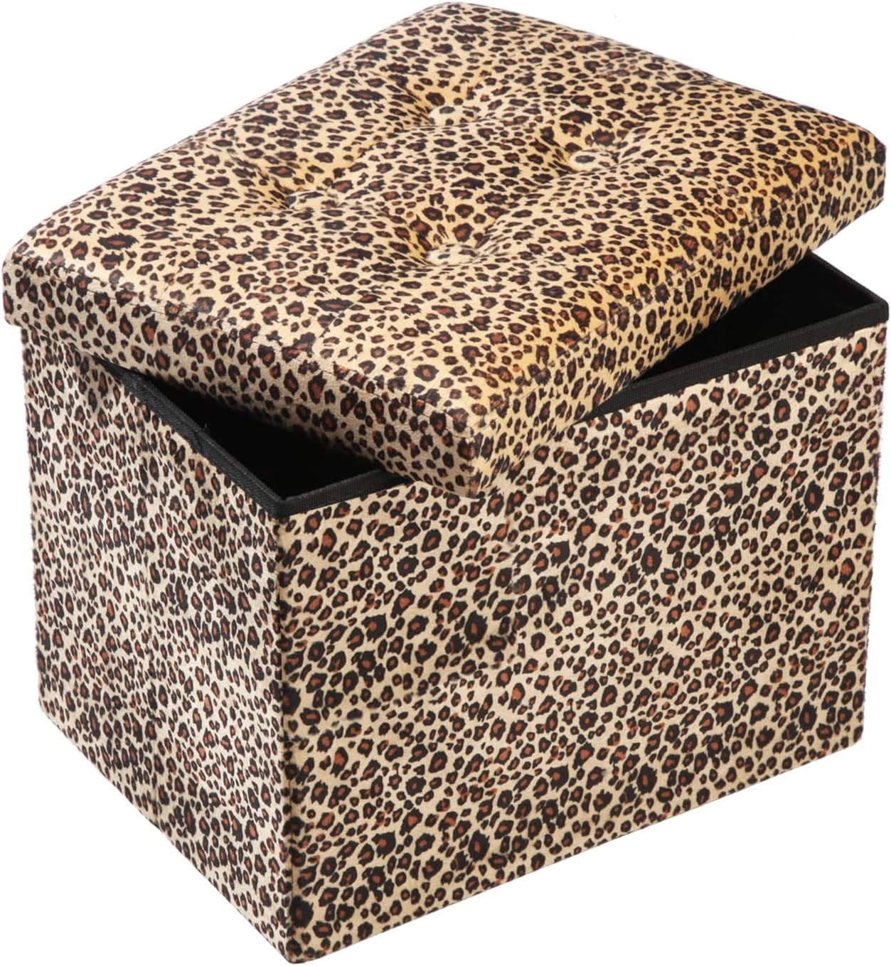 ALASDO Storage Ottoman Footrest Stool Small Ottoman with Storage Foldable Ottomans Foot Rest Footstool Bench for Living Room 17x13x13inches Grey