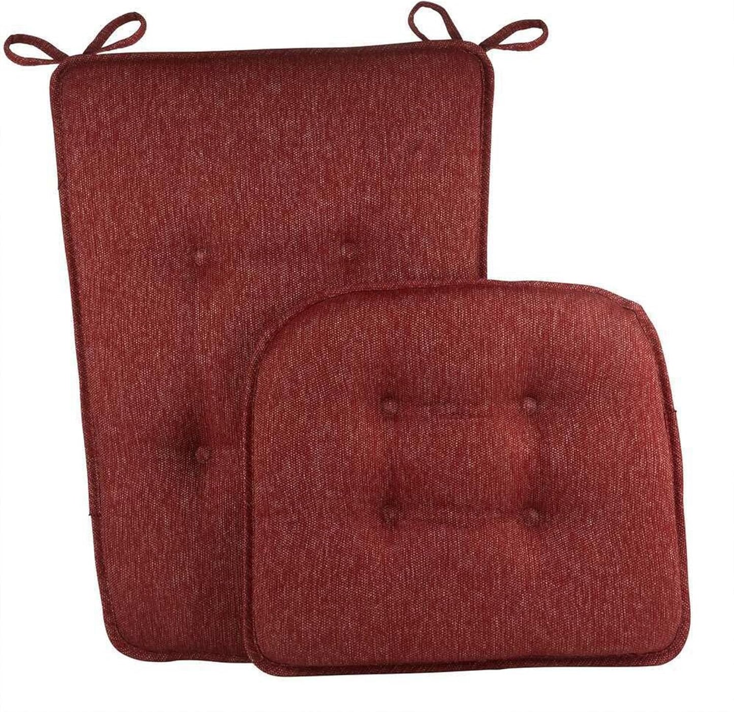 Klear Vu Embrace Rocking Chair Cushion, Assembled in The USA, Tufted Back Pads for Living Room, Nursery, or Home Office, 16"x15" Seat and 24"x17" Seatback, 2 Piece Set, Natural