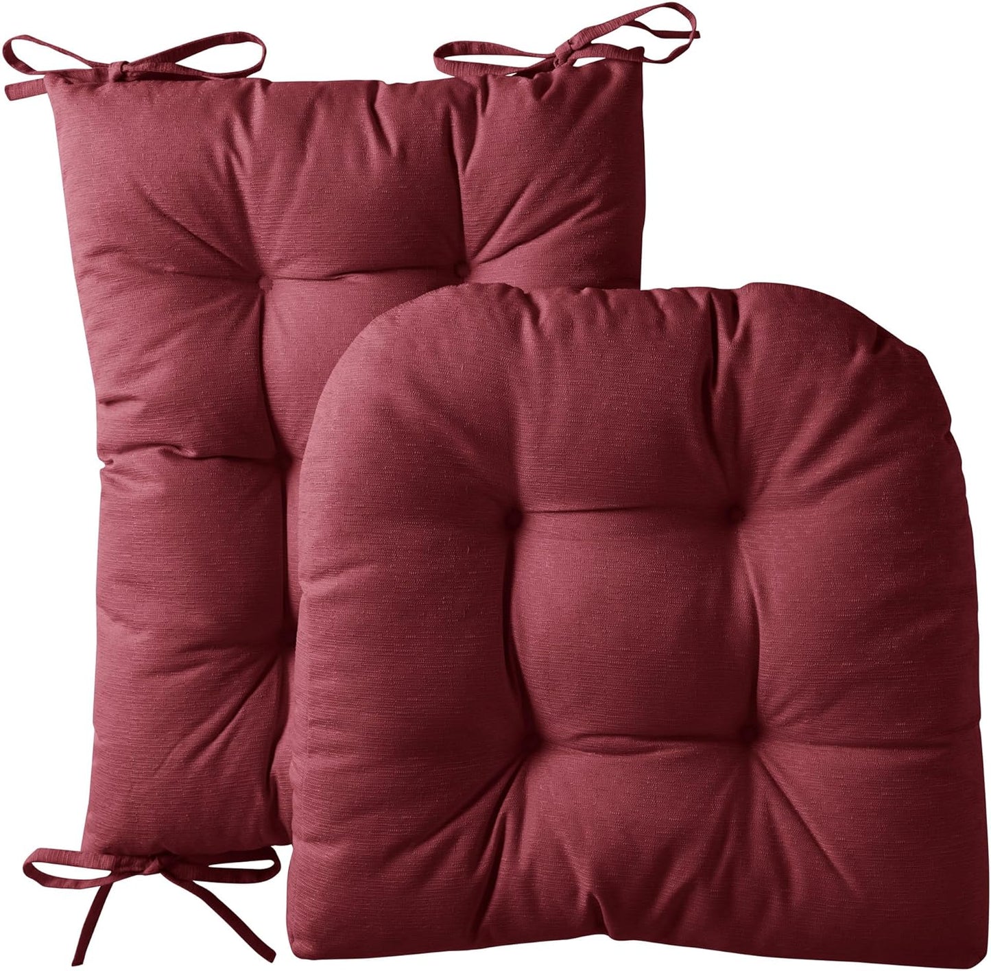 Sweet Home Collection Rocking Chair Cushion Premium Tufted Pads Non Skid Slip Backed Set of Upper and Lower with Ties, 1 Count (Pack of 1), Sage