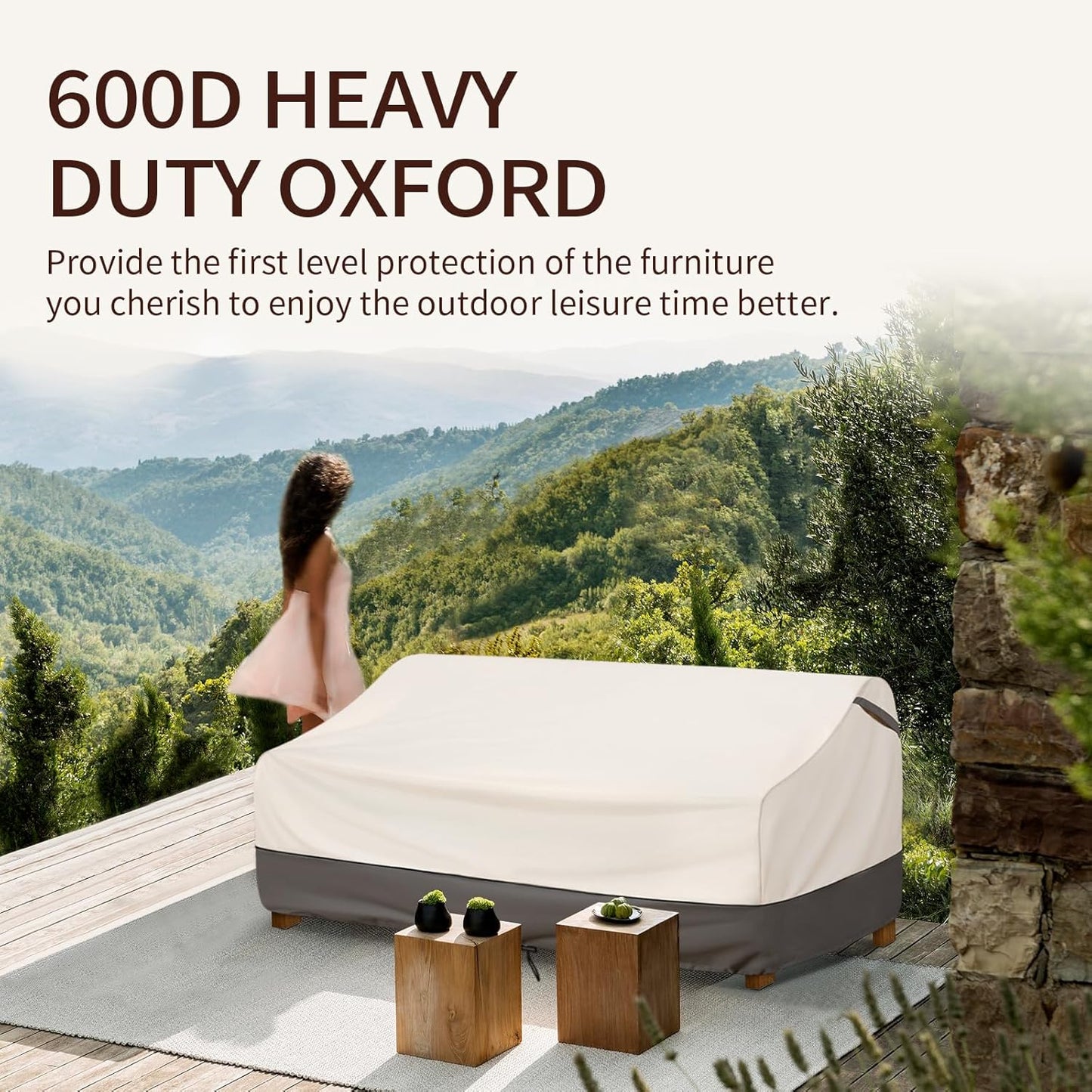 Patio Furniture Covers Waterproof,Outdoor 3-Seater Sofa Cover Fits up to 79W x 38D x 35H inches