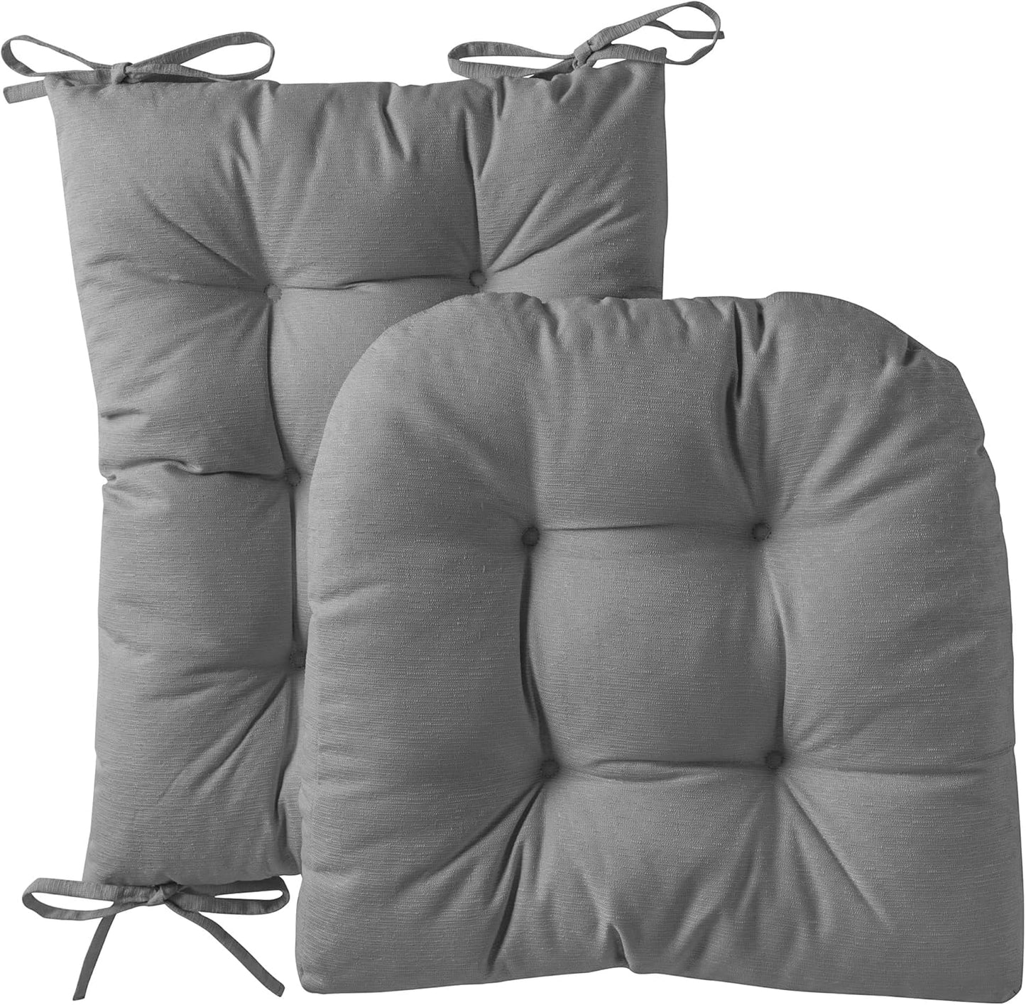 Sweet Home Collection Rocking Chair Cushion Premium Tufted Pads Non Skid Slip Backed Set of Upper and Lower with Ties, 1 Count (Pack of 1), Sage