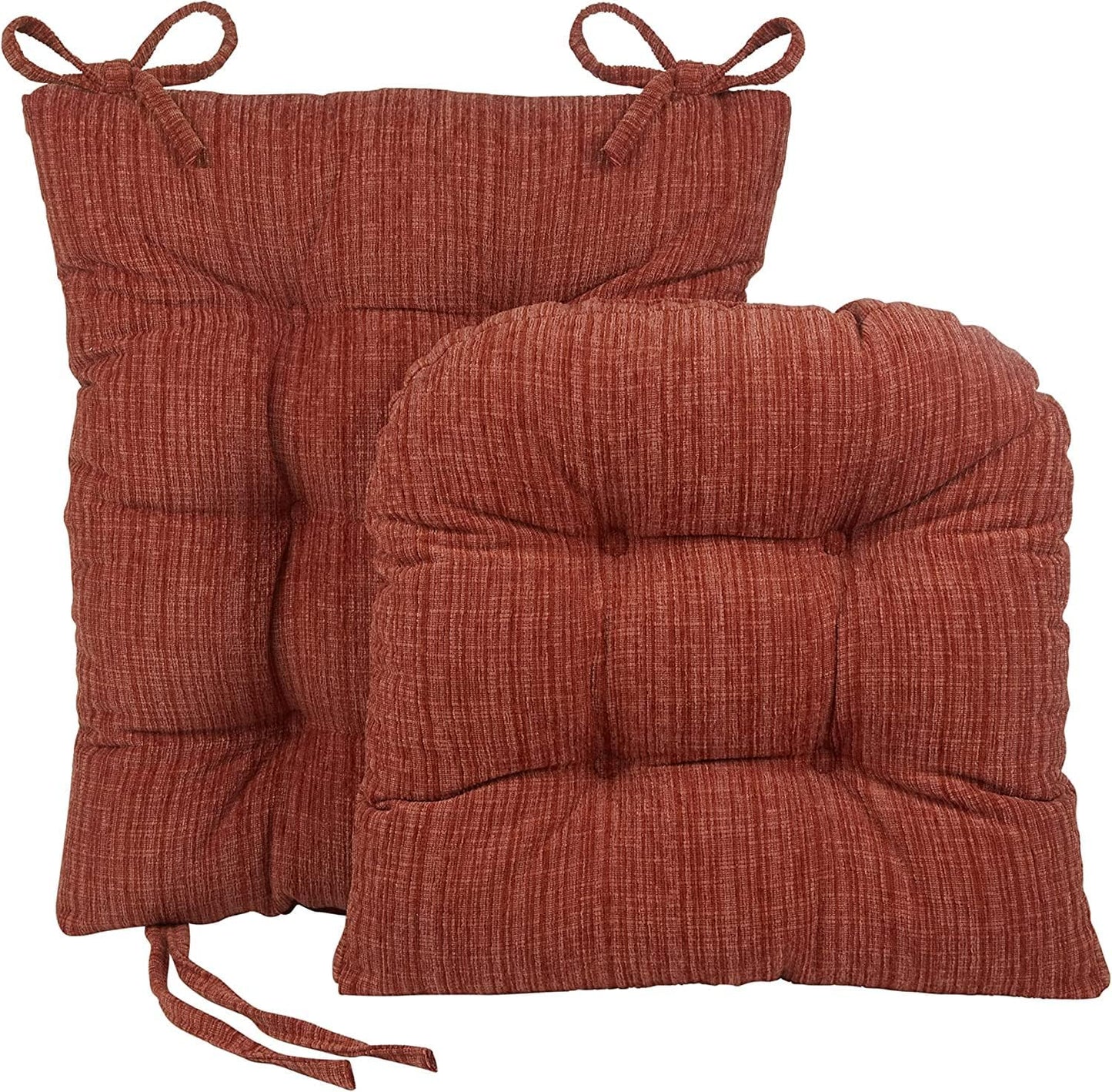 Klear Vu The Gripper Non-Slip Rocking Chair Cushion Set with Thick Padding, Includes Seat Pad & Back Pillow with Ties for Indoor Living Room Rocker, 17x17 Inches, 2 Piece Set, Clay